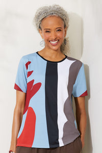 Ivory/Blue Shapes