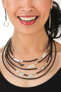 Silver Cascade of Textures Earrings