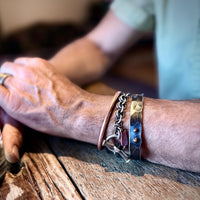 Forged Silver & Copper Rivets Cuff