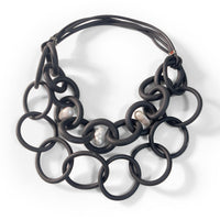 Double Strand Black Rubber Necklace