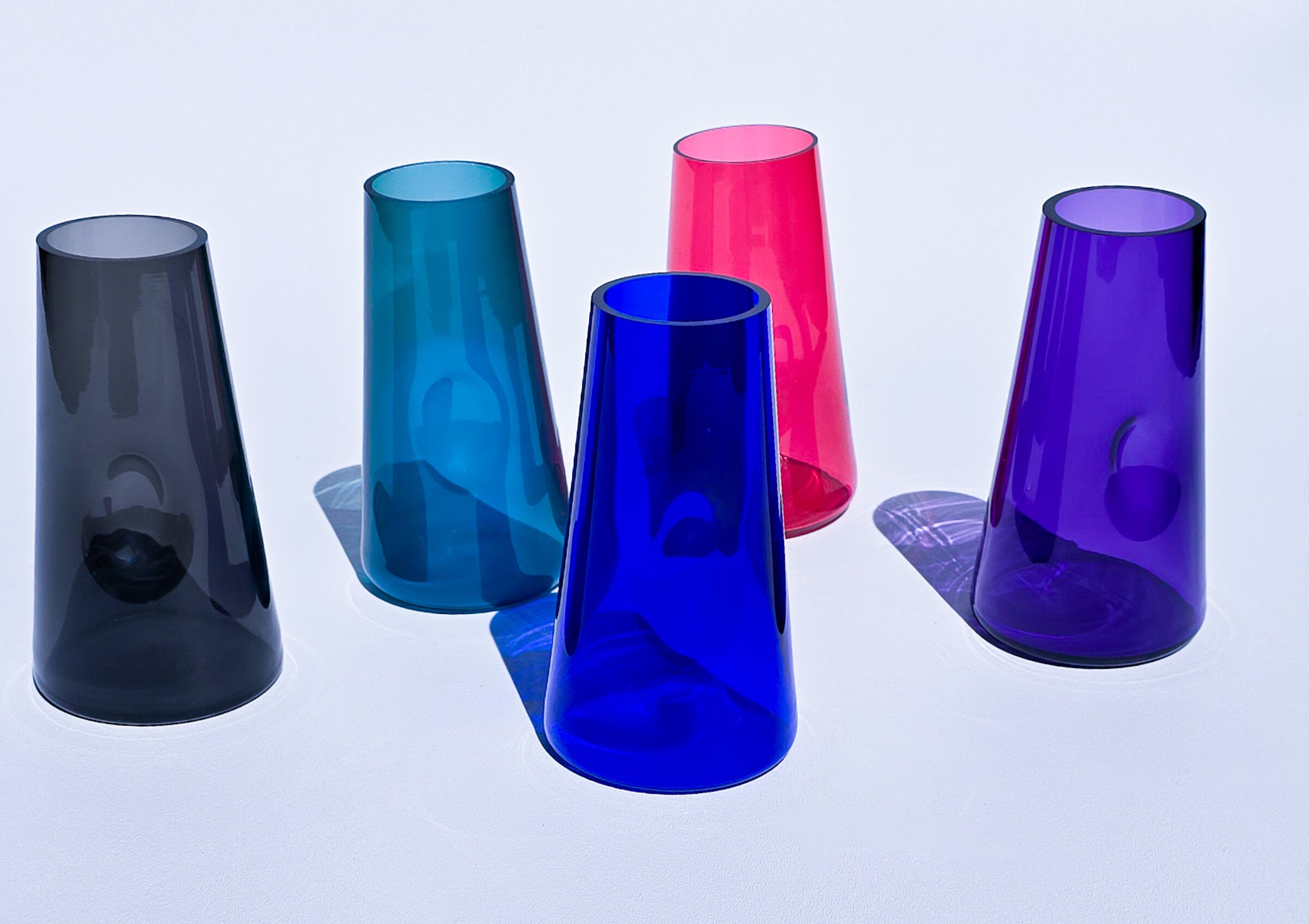 Neutral Gray, Aqua, Cobalt Blue, Gold Ruby, Purple