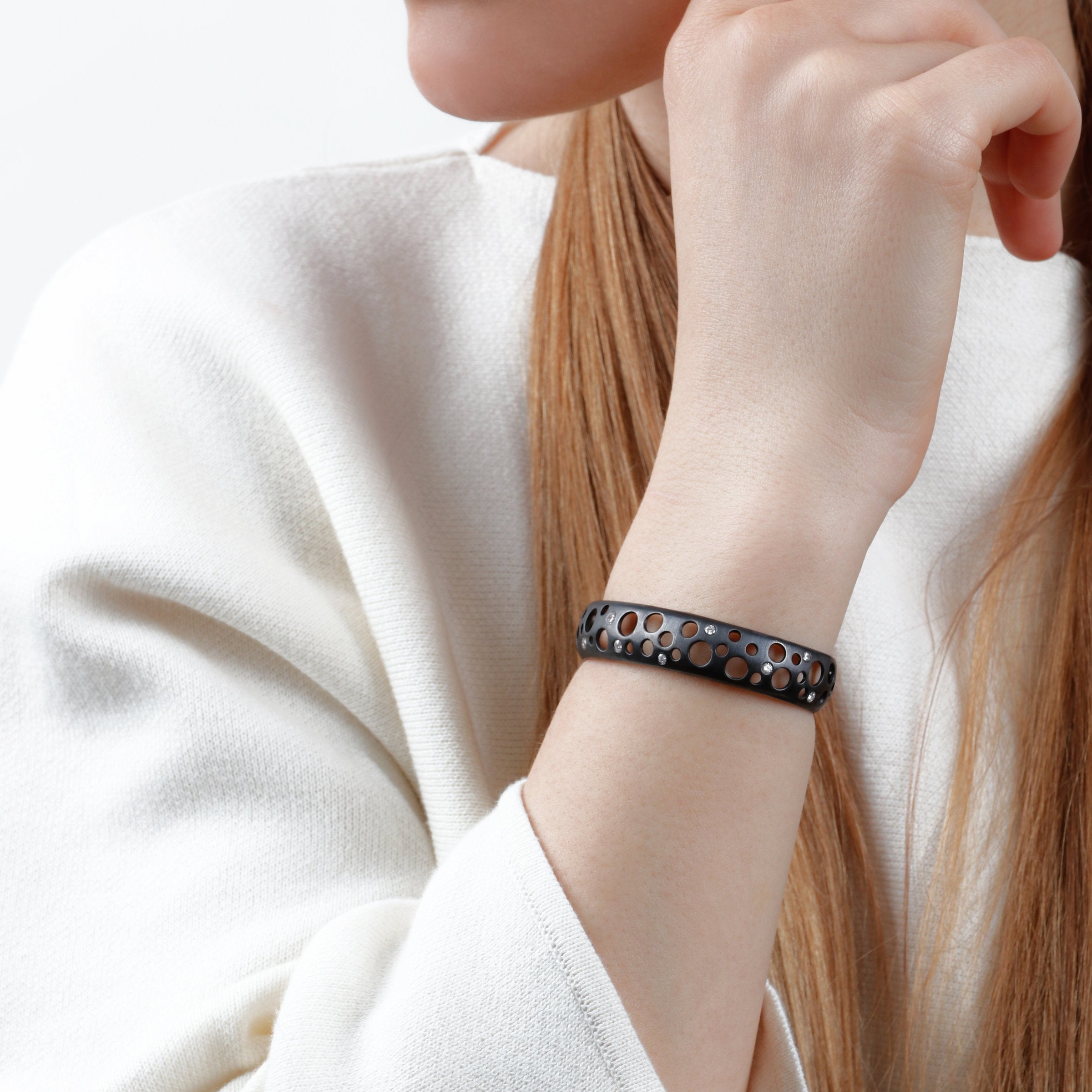 Black Rhodium-Plated Sterling Silver, Matte