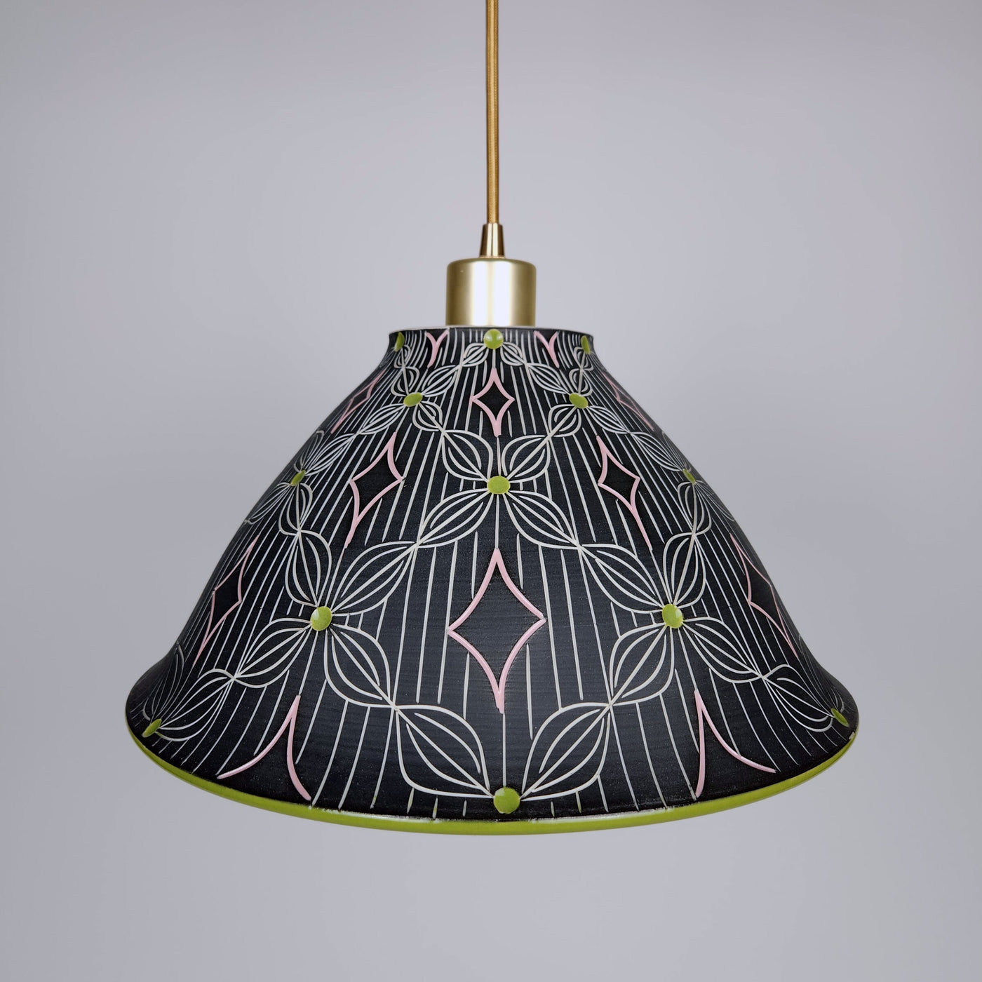 Petal and Line Porcelain Pendant