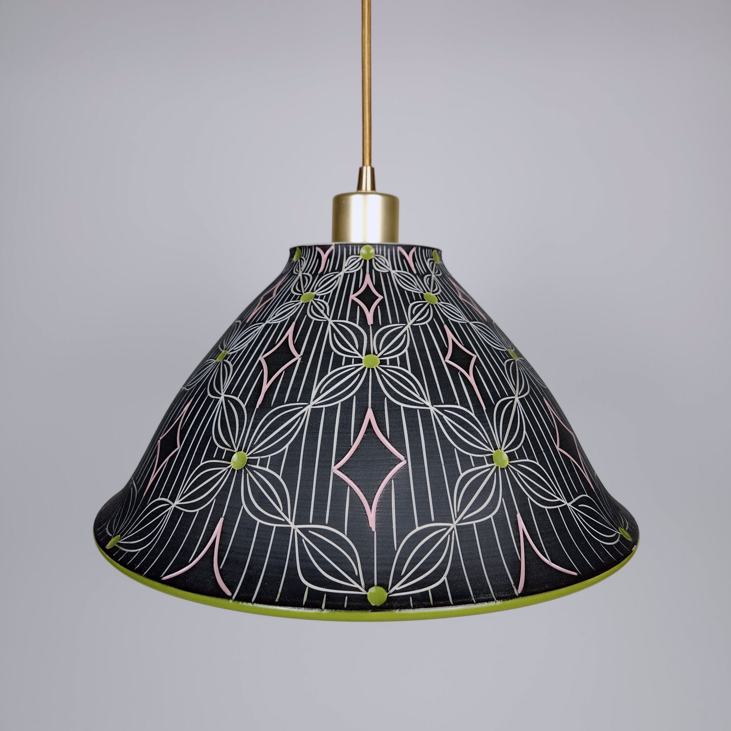 Petal and Line Porcelain Pendant
