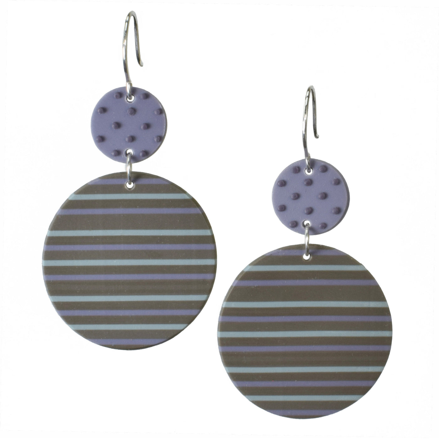 Gray with violet and aqua stripes