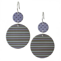 Gray with violet and aqua stripes