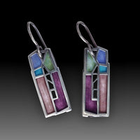 Crevasse Earrings in Burgundy & Terracotta