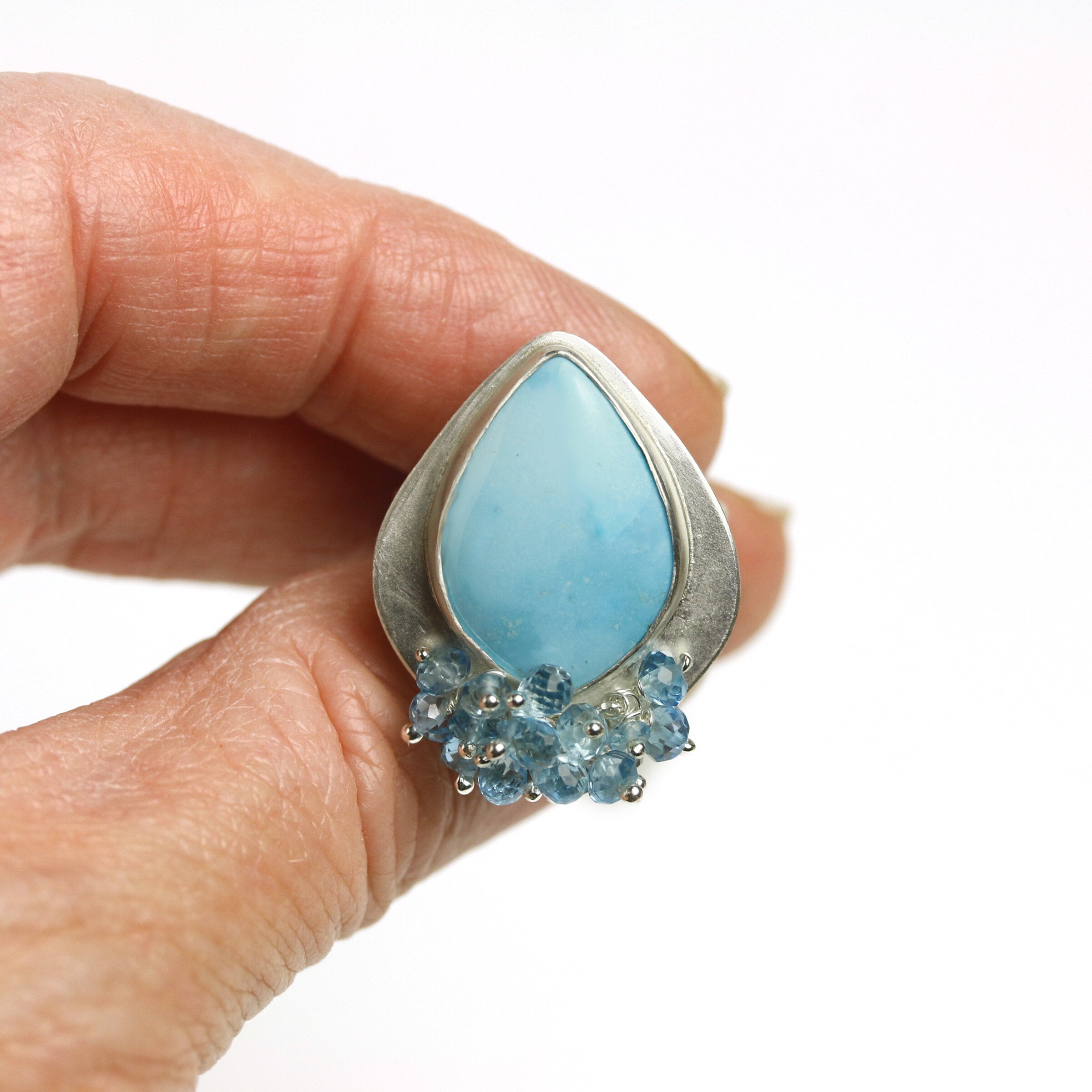 Sonoran Turquoise & Blue Fringe Ring