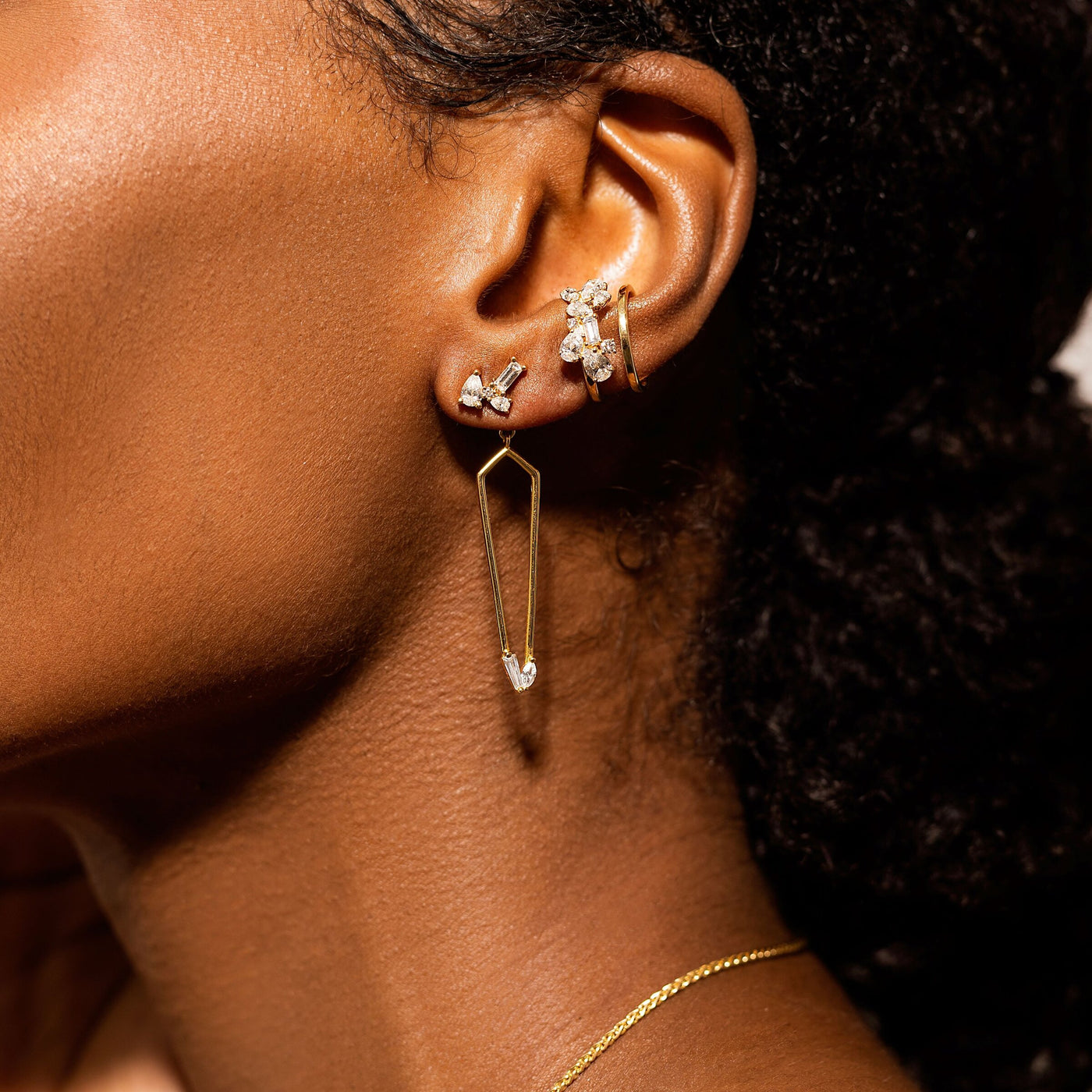 Shown with the Short Trellis Earring Tassels and the Trellis Ear Cuff