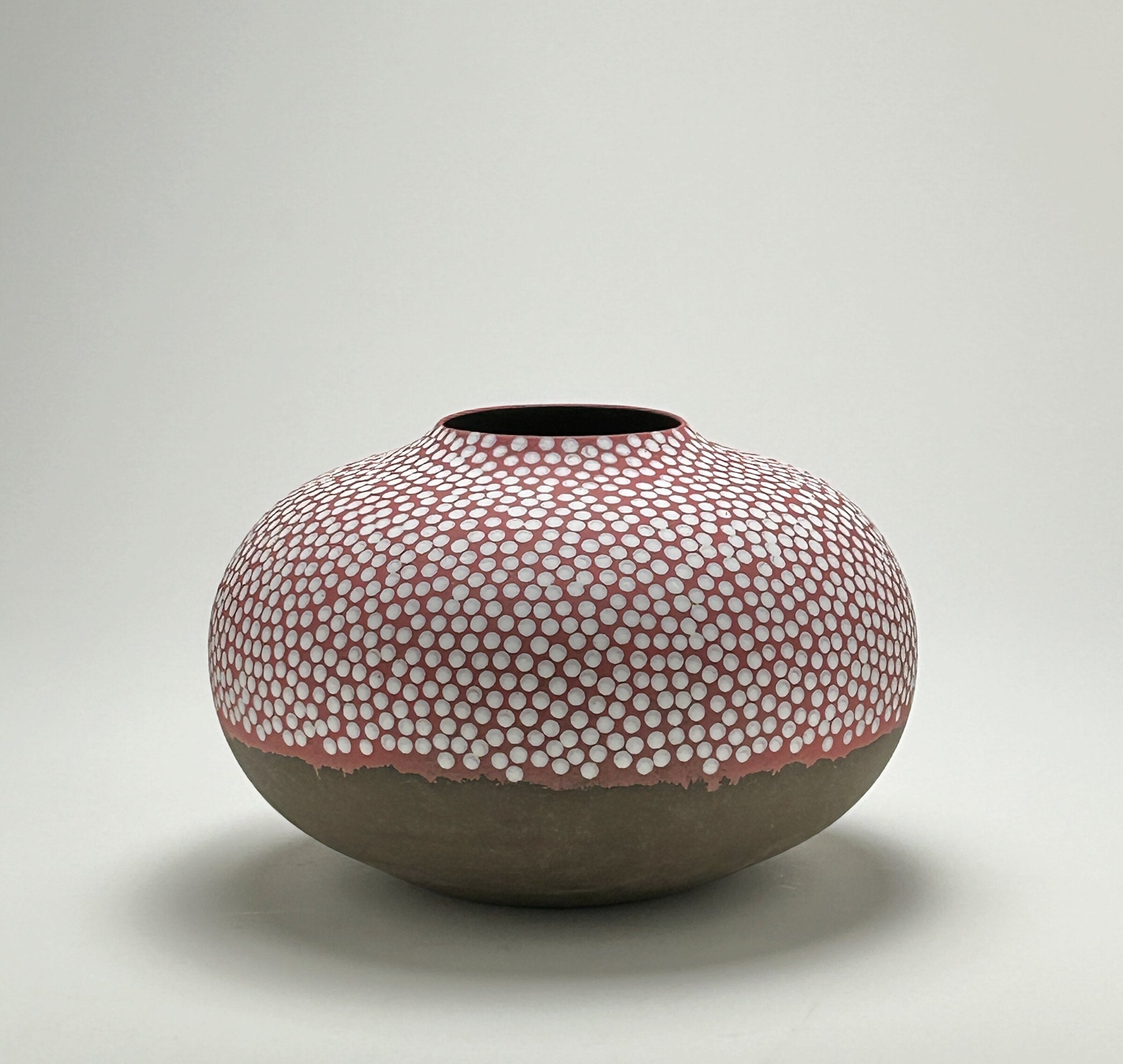 Red and White Dotted Vessel