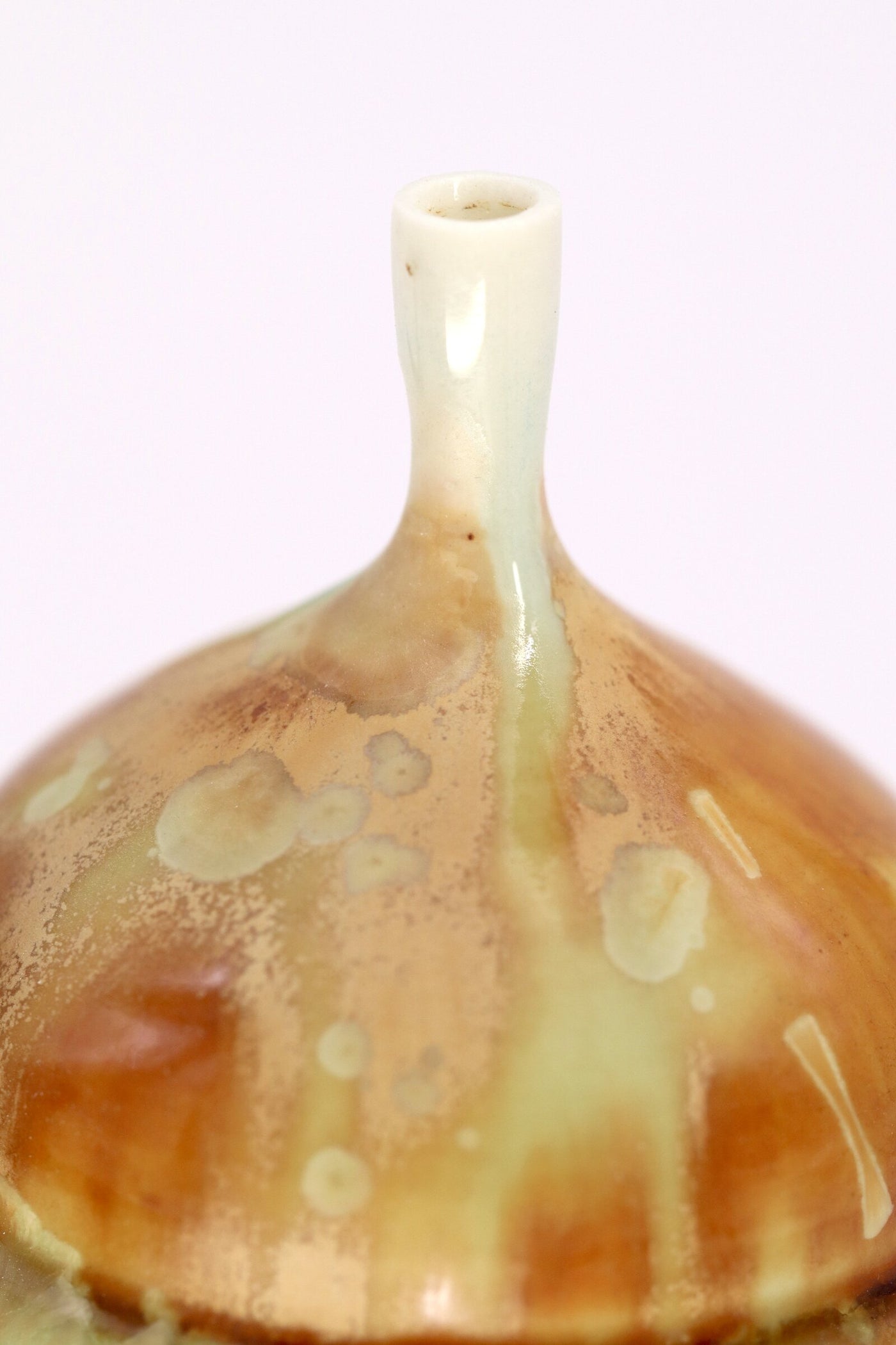 Miniature Crystalline Orange and Green Matte Bottle