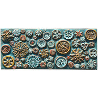 Mosaic of Circles Tile in Antique Teal, Orange and Yellow