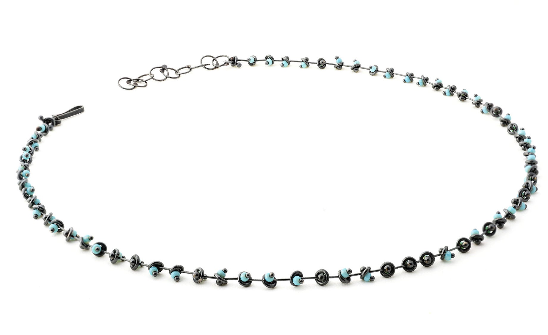 Opaline Blue Beadchain Necklace