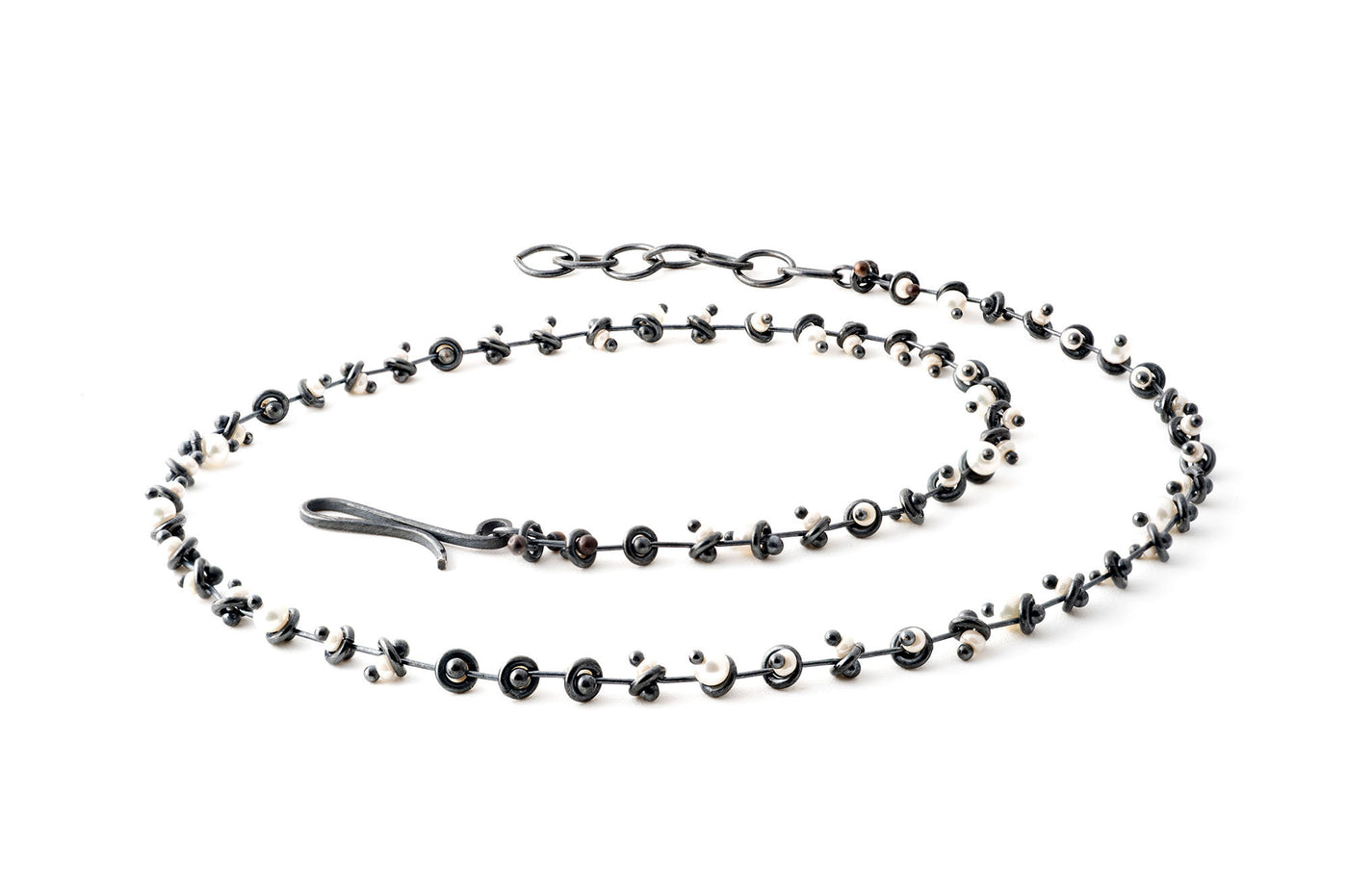 White Pearl Bead-Chain Necklace