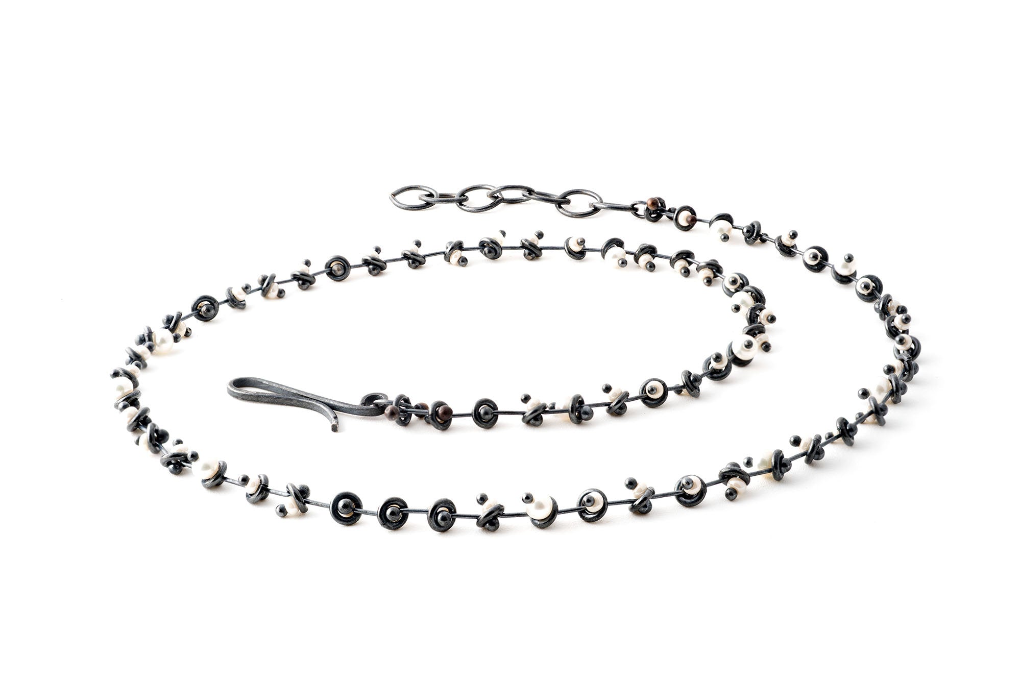 White Pearl Bead-Chain Necklace