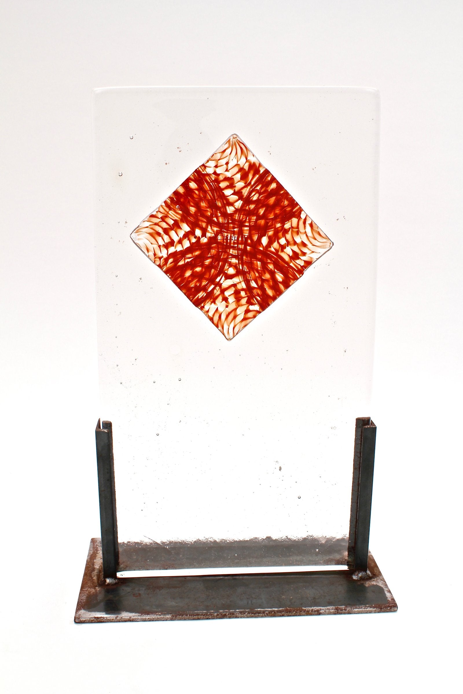 Blown Glass Origami Tile in Cast Glass
