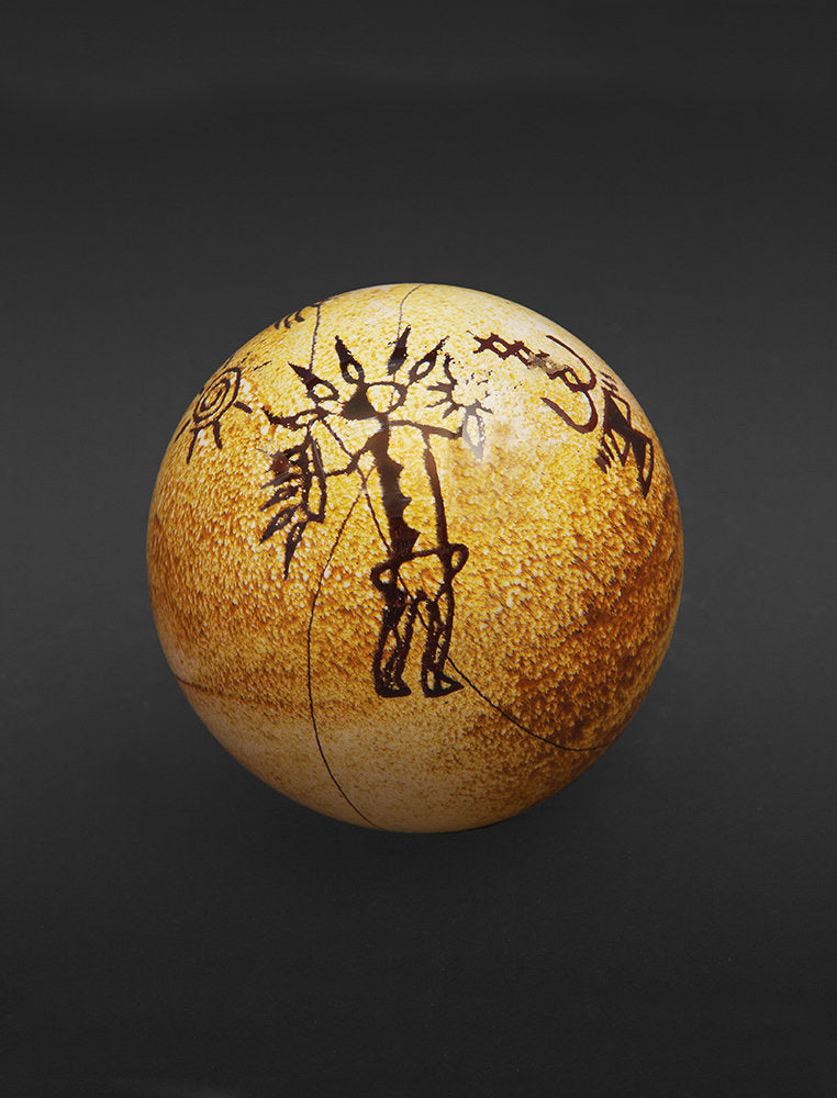Feathered Female Deity Petroglyph Paperweight