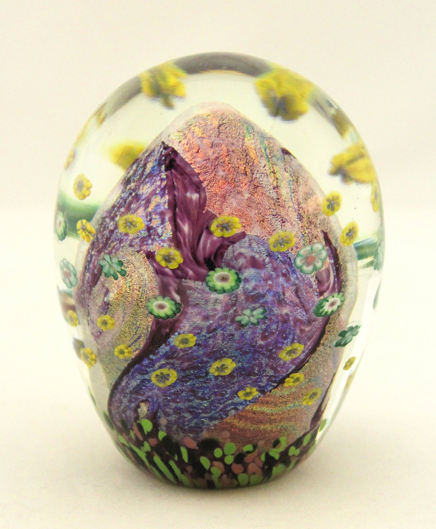 Small Amethyst Floral Paperweight