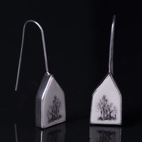 Tree House Earrings with Bezel