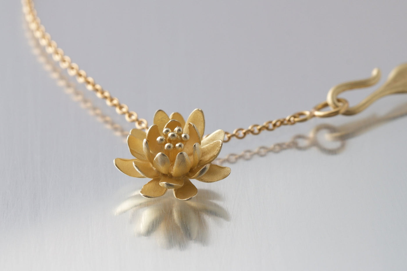 Gold Small Waterlily Pendant