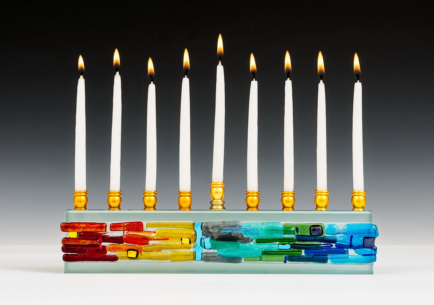 Parting of the Sea Menorah in Icicle Rainbow