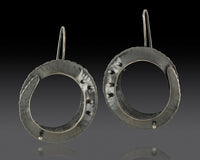 Large Black Orbit Drop Earriings