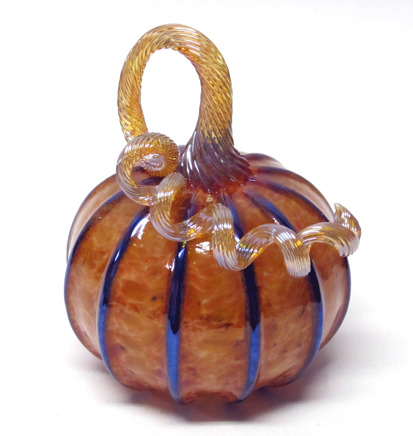 Small Harvest Pumpkin with Black Stripes