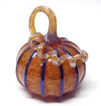 Small Harvest Pumpkin with Black Stripes