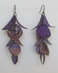 Purple Petal Flip Earrings
