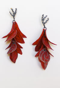 Crimson Flip Petal Earrings