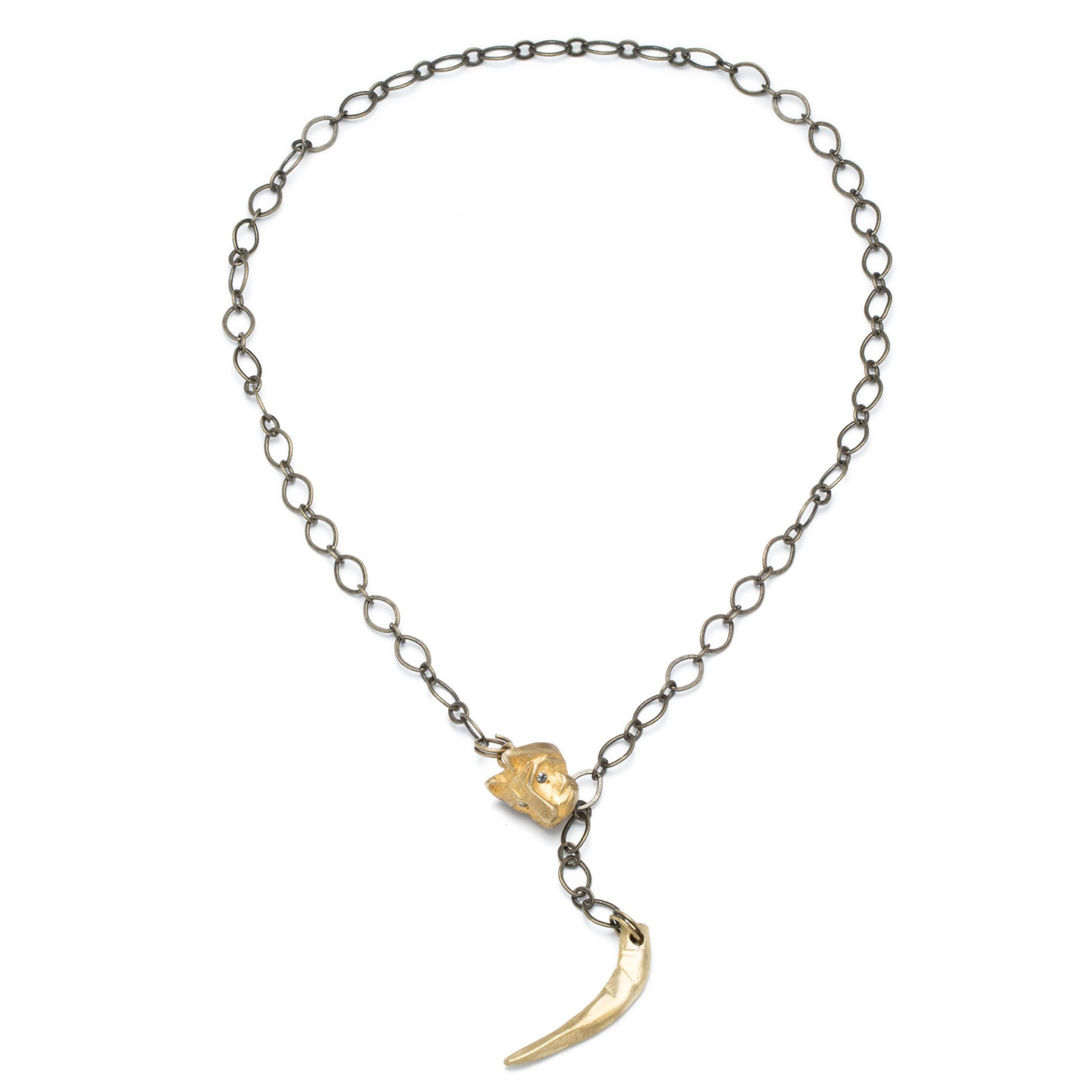 Cat and Sapphires Necklace