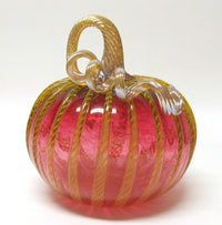 Ruby Pumpkin with Yellow Latticino