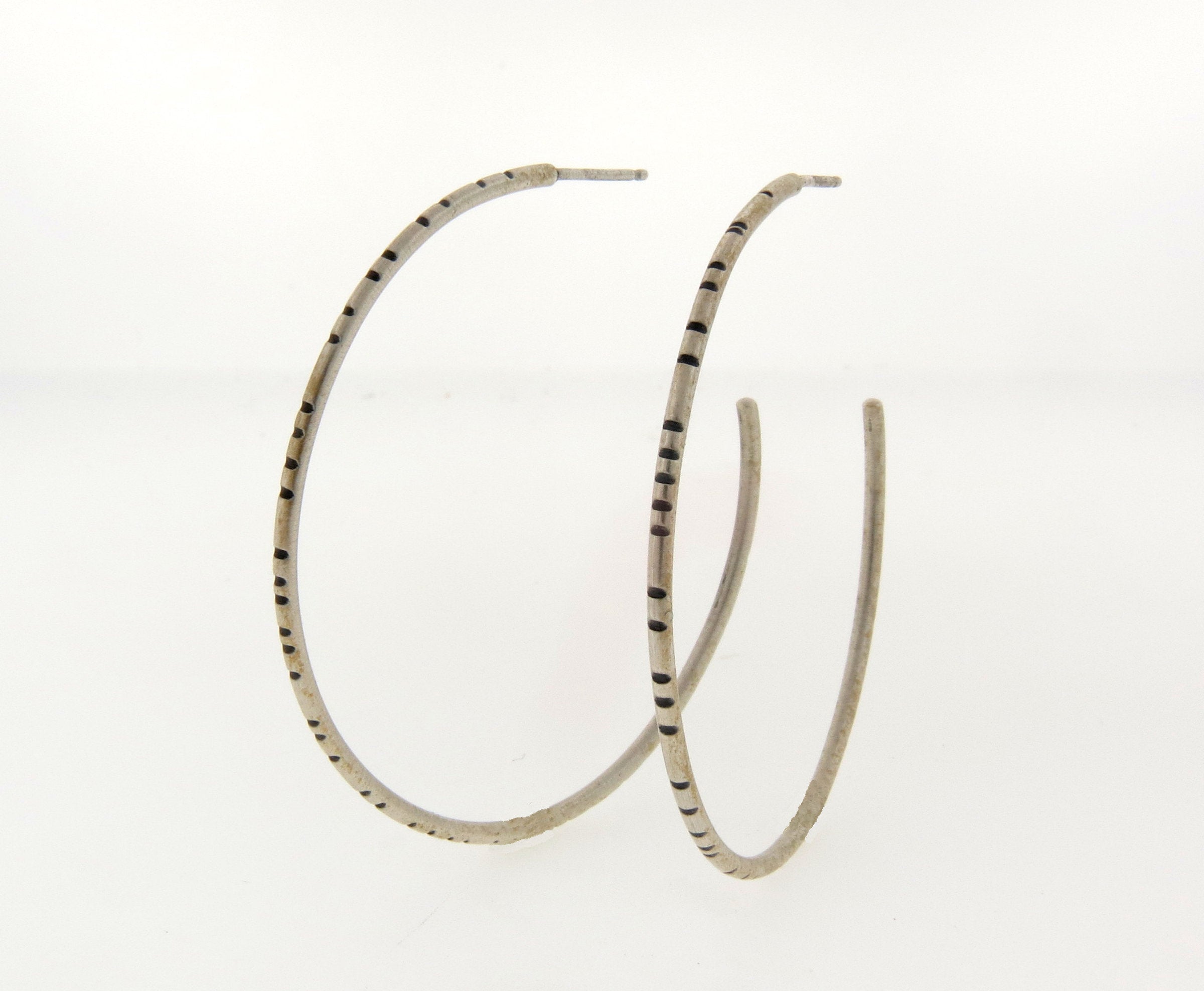 Large Sterling Silver Hoop Earrings