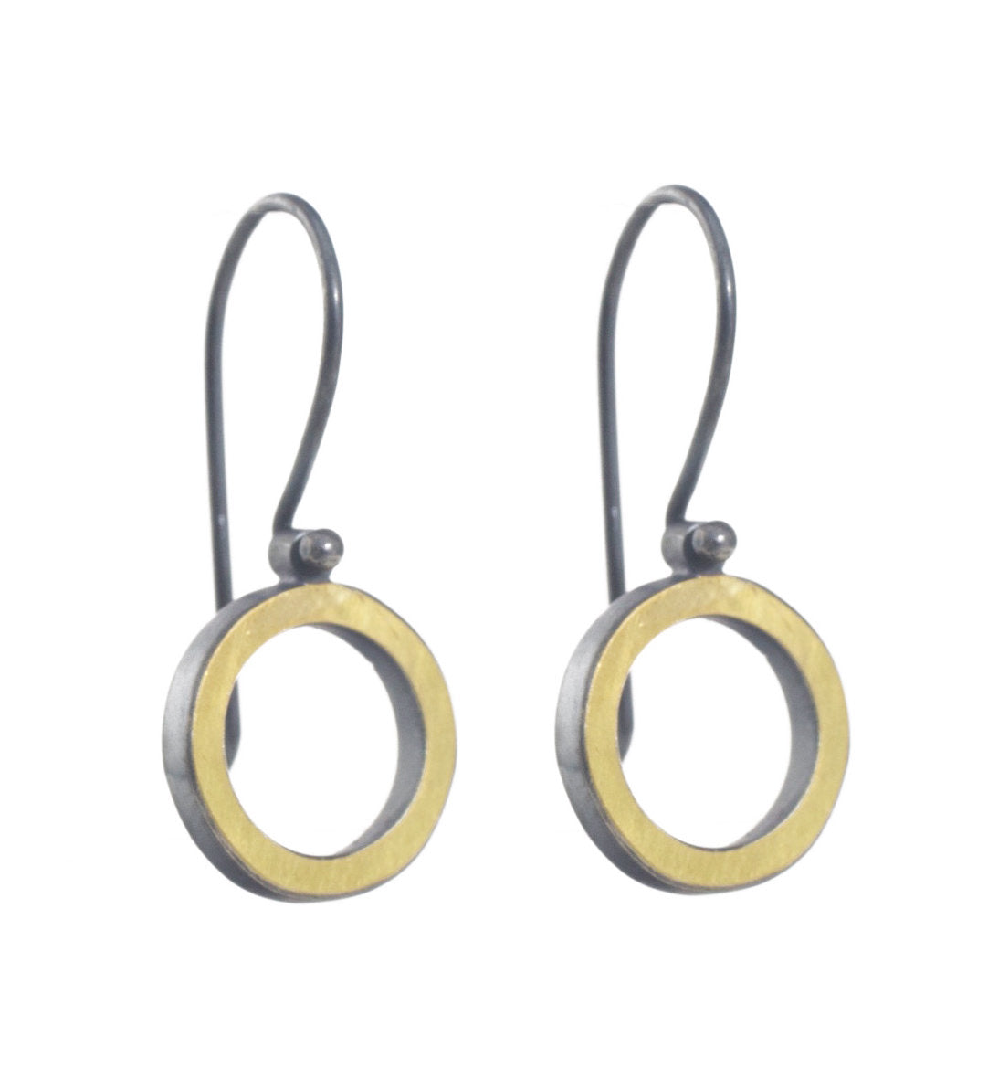 22k and Silver Circle Earrings
