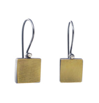 22k and Sterling Square Earrings