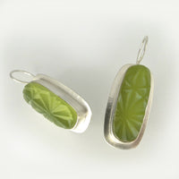 Vintage Green Long Rectangle Earring