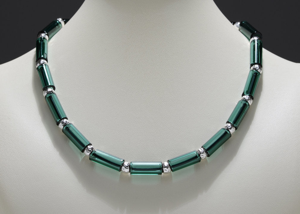 Lake Green Tube Bead Necklace