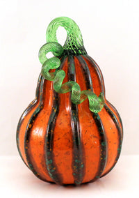 Orange with Green Stripes Gourd
