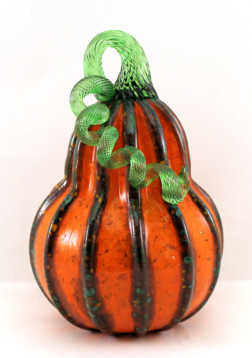 Orange with Green Stripes Gourd
