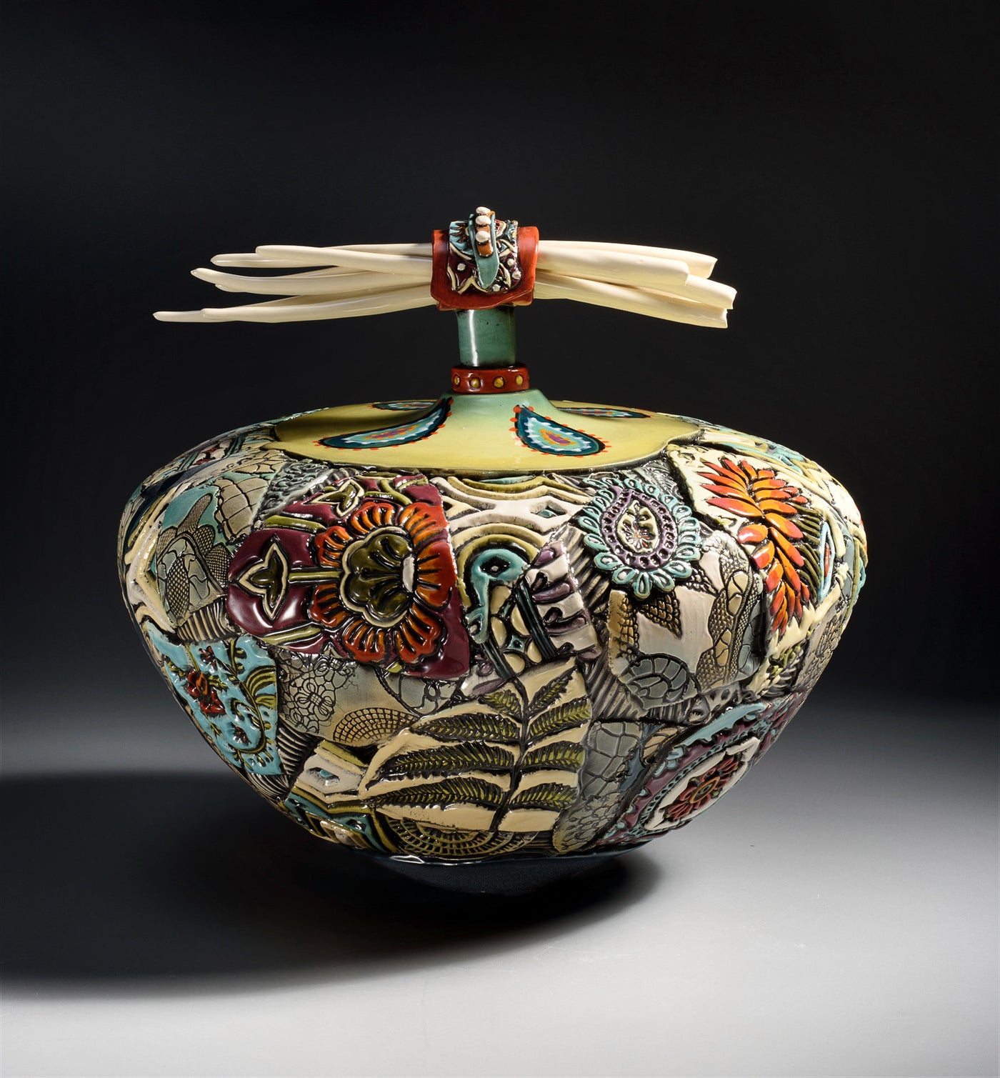 Extra Large Vessel with Porcelain Bones