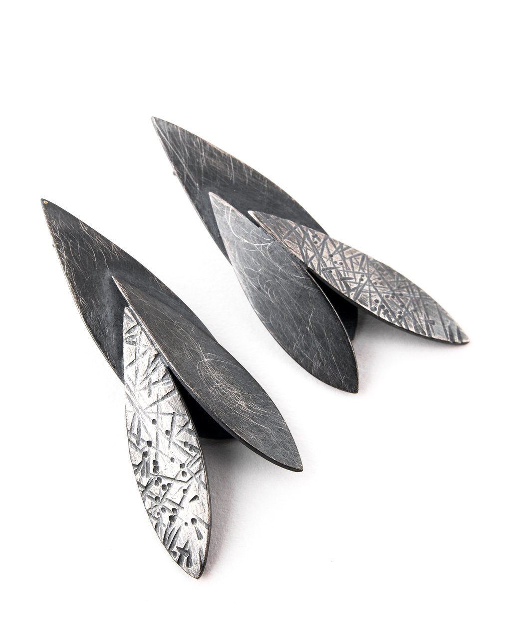 Small Triple Feather Post Earrings