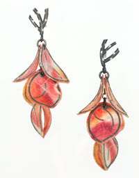 Salmon Six-Petal Flip Earrings