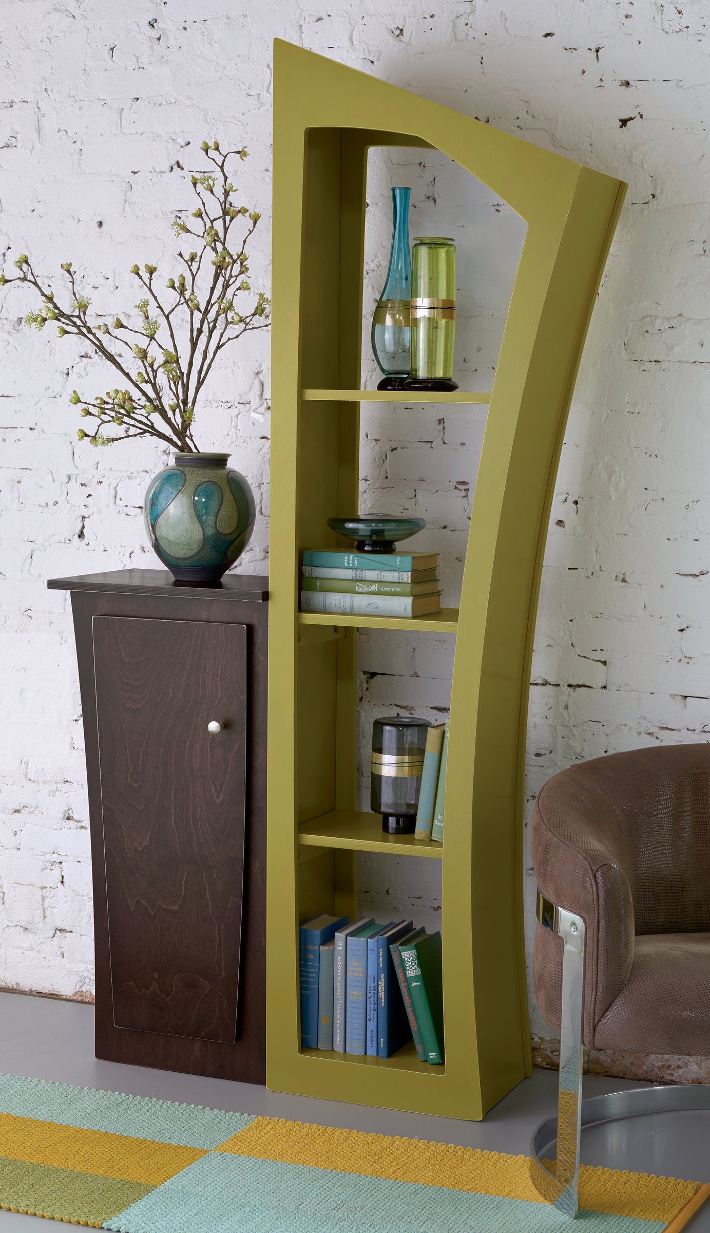 olive green paint & espresso stain