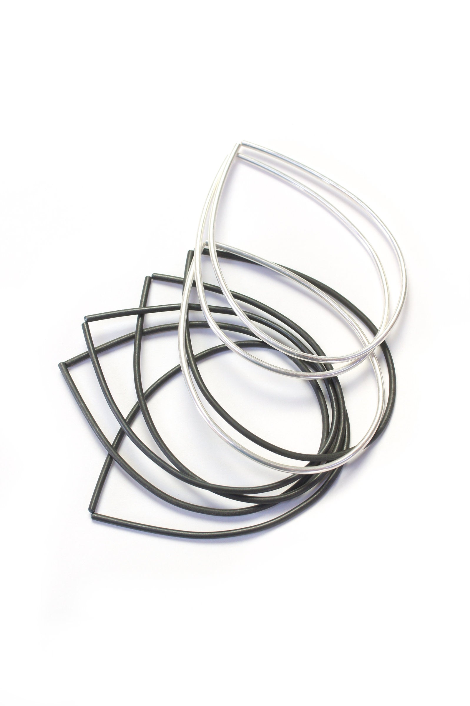Silver and Steel Droplet Bracelets