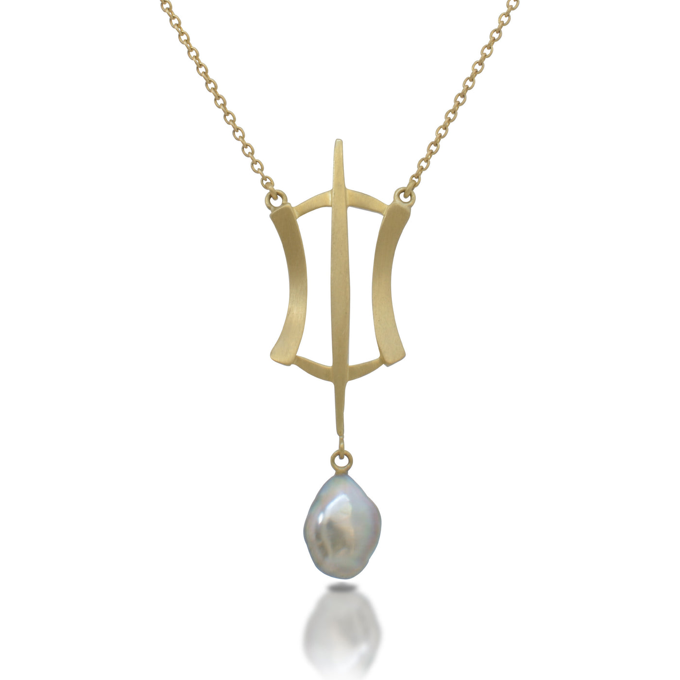 Hourglass Pendant with Tahitian Keshi Pearl