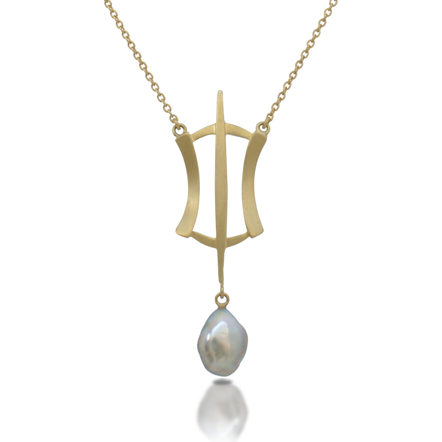 Hourglass Pendant with Tahitian Keshi Pearl