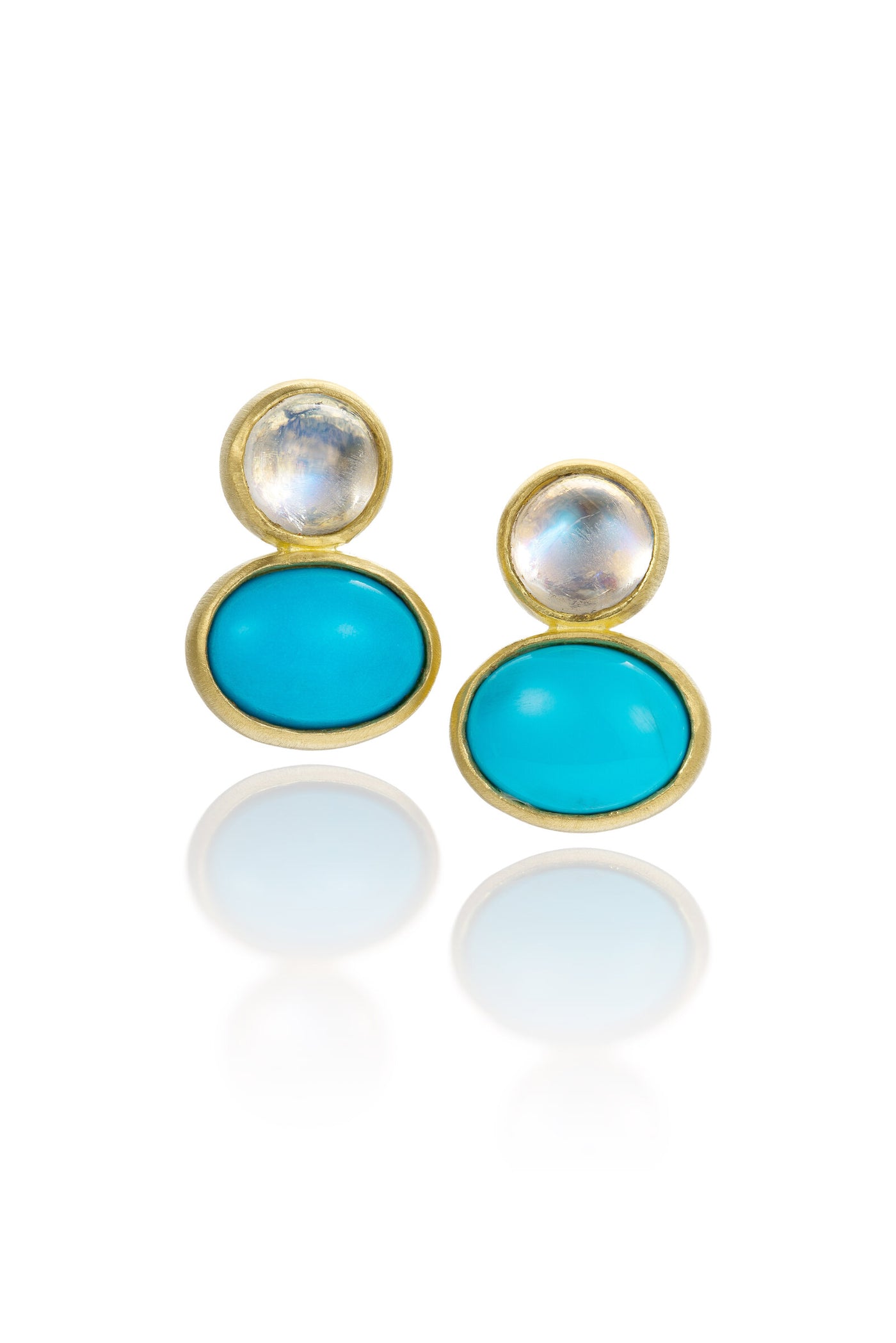 Sleeping Beauty Turquoise & Blue Moonstone Earrings