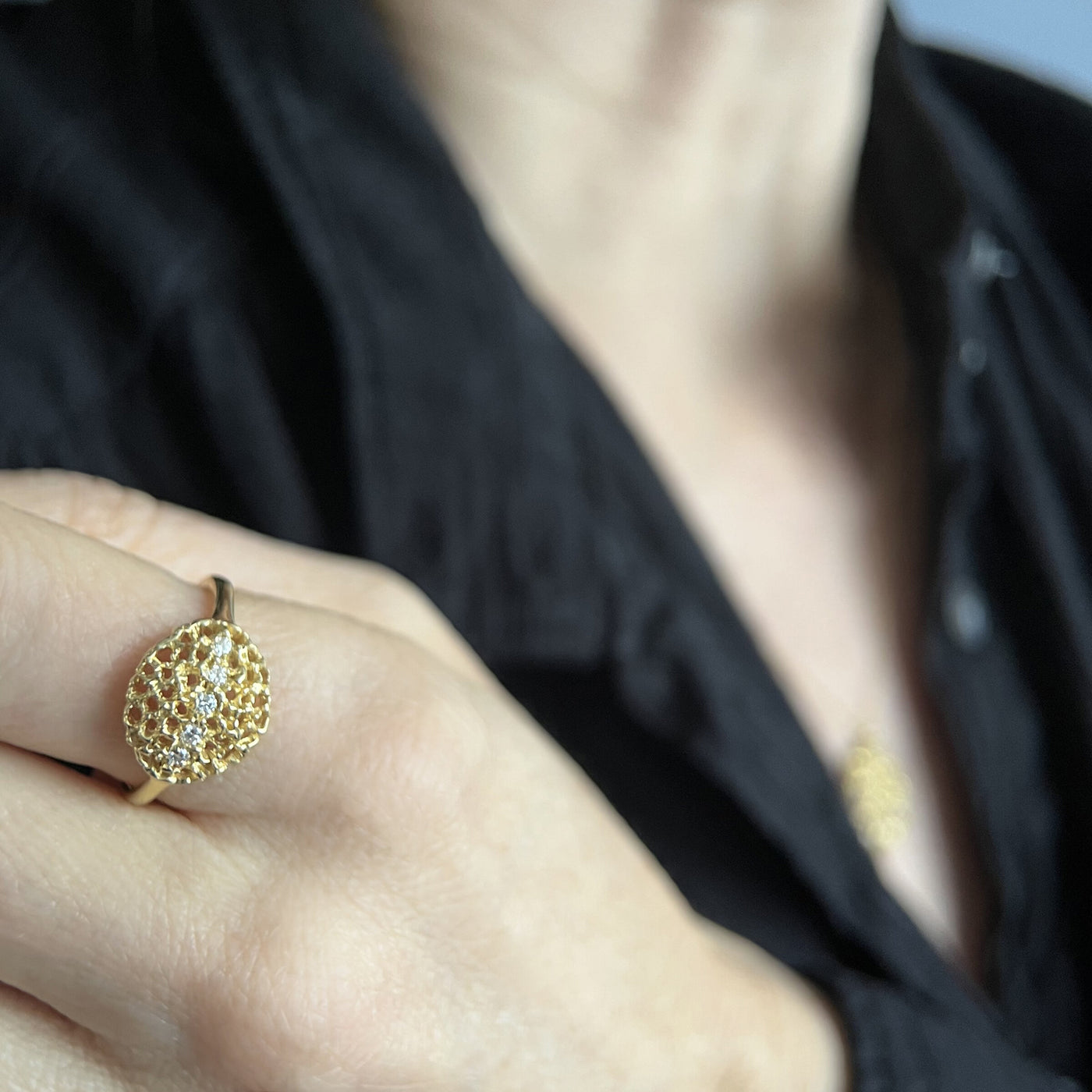 Honeycomb Lace Ring