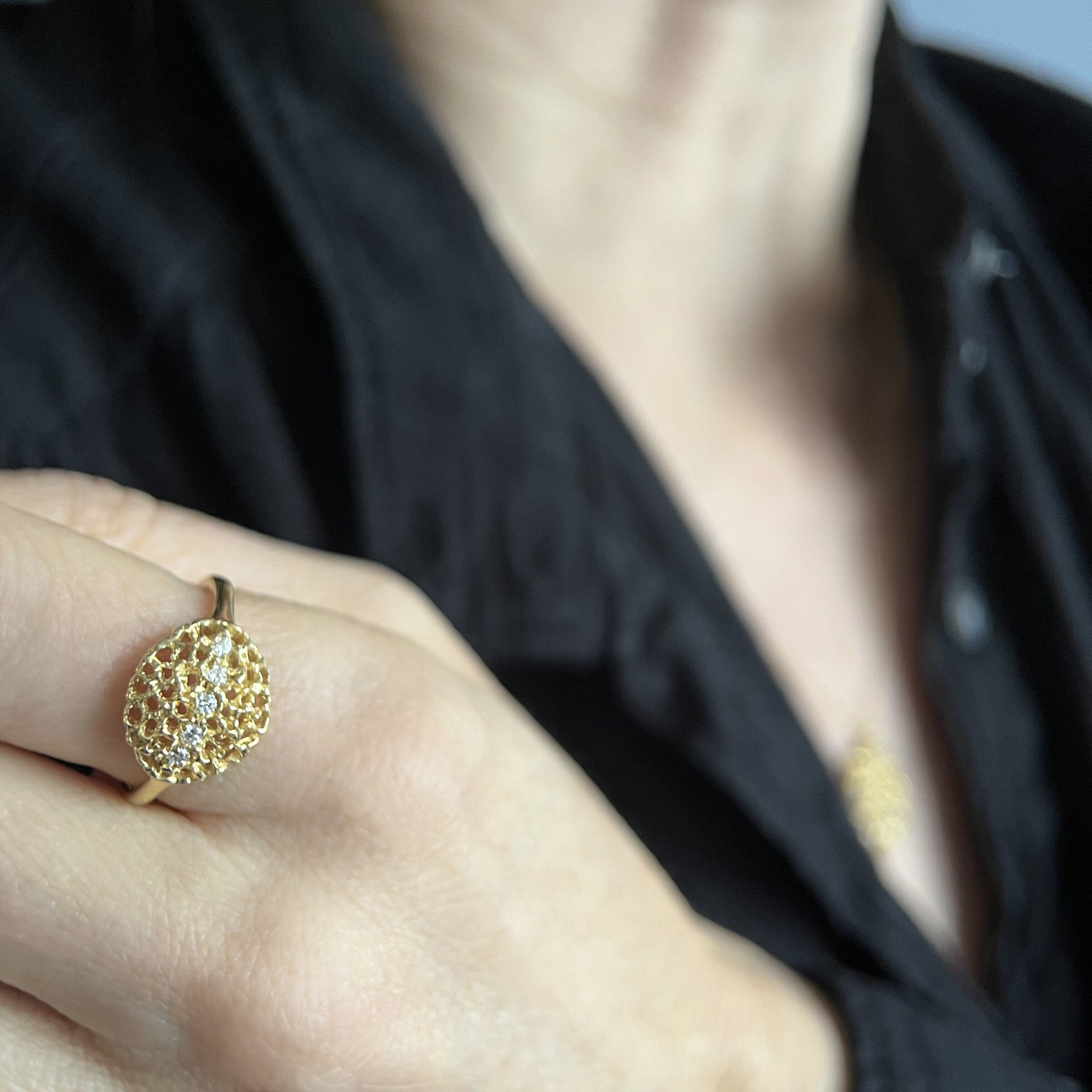 Honeycomb Lace Ring