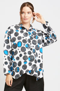 White with Black and Blue Multi